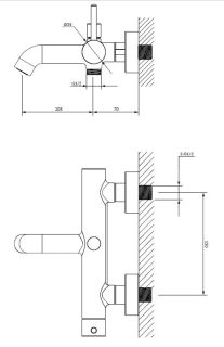 Смеситель для ванны Omnires Y чёрный Y1231BL